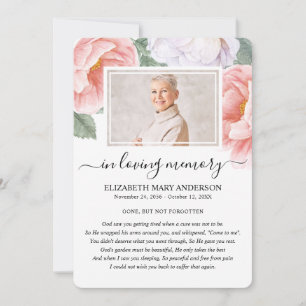 Botanische Waterverf Begrafenissympathie Gedicht K Bedankkaart