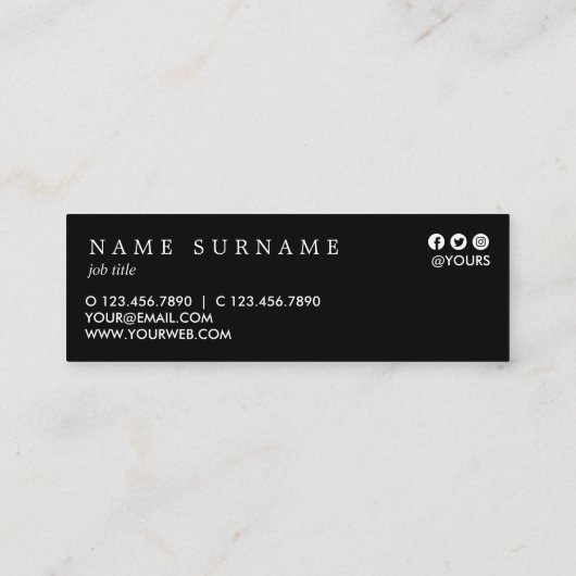 Botanische Waterverf Black Mini Visitekaartje (Achterkant)