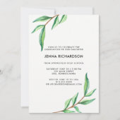 Botanische Waterverf bladeren | afstudeerfeest Kaart (Voorkant)