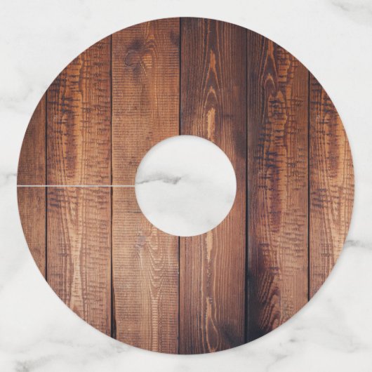 Botanische waterverf bladeren op rustieke houten b wijnglaslabel (Achterkant)