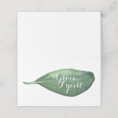 Botanische Waterverf Bladkalligrafie Vouw Escort Plaatskaartje (Buitenkant ongevouwen)