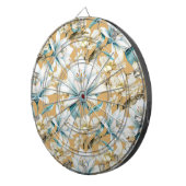 Botanische waterverf blauw wit goud lelie bloemen dartbord (Voorkant Rechts)