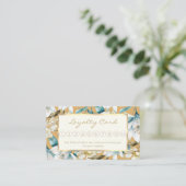 Botanische waterverf blauw wit goud lelie bloemen klantenkaartje (Staand voorkant)