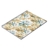 Botanische waterverf blauw wit goud lelie bloemen notitieboek (Linkerzijde)