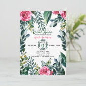 Botanische Waterverf  bloemblaadjes bruids Kaart (Staand voorkant)