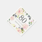 Botanische Waterverf bloemen 80e verjaardag Servet (Hoek)