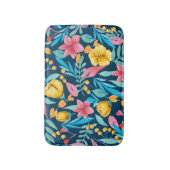 Botanische waterverf: bloemen, bladeren ornament. badmat (Voorkant Verticaal)