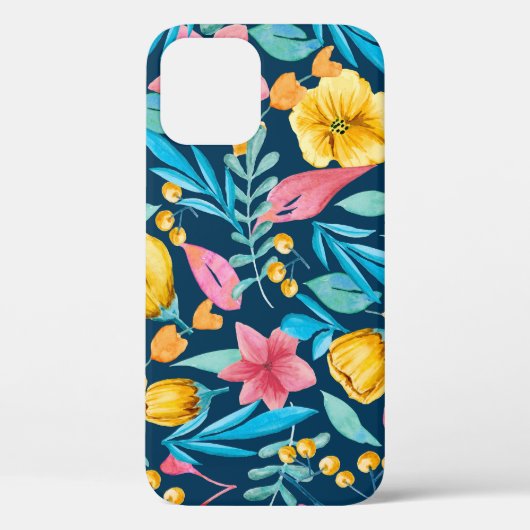 Botanische waterverf: bloemen, bladeren ornament. Case-Mate iPhone case (Achterkant)
