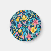 Botanische waterverf: bloemen, bladeren ornament. magneet (Voorkant)