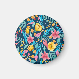 Botanische waterverf: bloemen, bladeren ornament. magneet