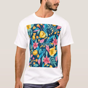 Botanische waterverf: bloemen, bladeren ornament. t-shirt