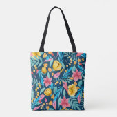 Botanische waterverf: bloemen, bladeren ornament. tote bag (Achterkant)