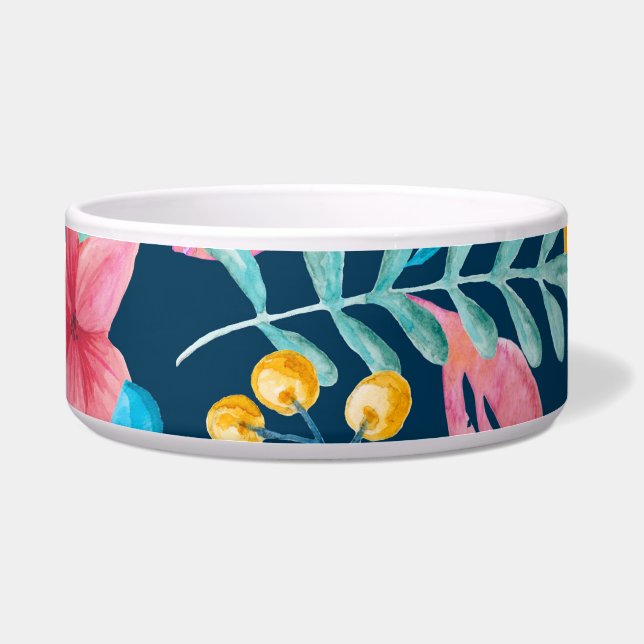 Botanische waterverf: bloemen, bladeren ornament. voerbakje (Voorkant)