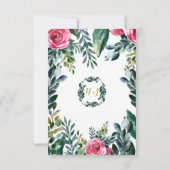 Botanische Waterverf  Bloemen Dank u Bedankkaart (Achterkant)