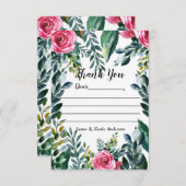 Botanische Waterverf  Bloemen Dank u Bedankkaart (Voorkant / Achterkant)