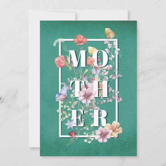 Botanische Waterverf Bloemen Moederdag Kaart (Voorkant)