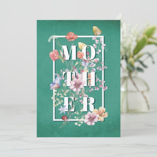 Botanische Waterverf Bloemen Moederdag Kaart (Staand voorkant)