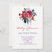 Botanische waterverf boeket baby shower uit te nod kaart (Voorkant)