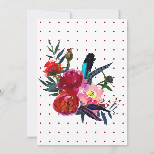 Botanische waterverf boeket baby shower uit te nod kaart (Achterkant)