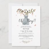 Botanische Waterverf Boho Baby Boy Shower Kaart (Voorkant)