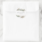 Botanische Waterverf bruid bruidegom naam bruiloft Ronde Sticker (Tas)