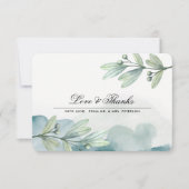 Botanische Waterverf bruiloft dank u kaart (Voorkant)