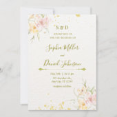Botanische Waterverf bruiloft Kaart (Voorkant)