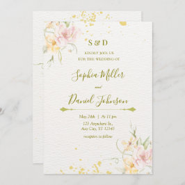 Botanische Waterverf bruiloft Kaart