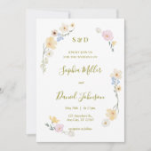 Botanische Waterverf bruiloft Kaart (Voorkant)