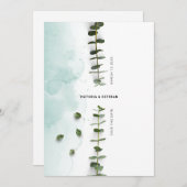 Botanische Waterverf Bruiloft Save the Date (Voorkant / Achterkant)