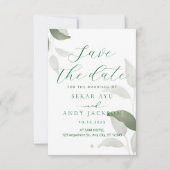 Botanische waterverf bruiloft save the date (Voorkant)