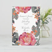 botanische waterverf bruiloft uitnodiging,Wilde bl Kaart (Staand voorkant)