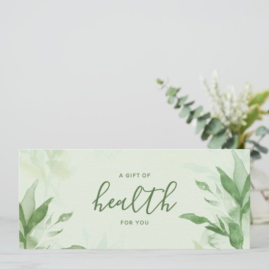 Botanische Waterverf Chiropractisch cadeaubon (Staand voorkant)