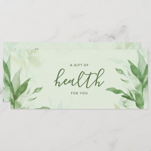 Botanische Waterverf Chiropractisch cadeaubon (Voorkant / Achterkant)