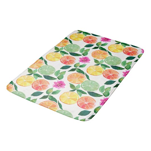 Botanische Waterverf Citrus Floral Badmat (Gekanteld)