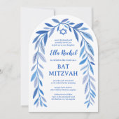 Botanische Waterverf CUSTOM Bar Bat Mitzvah Boog Kaart (Voorkant)