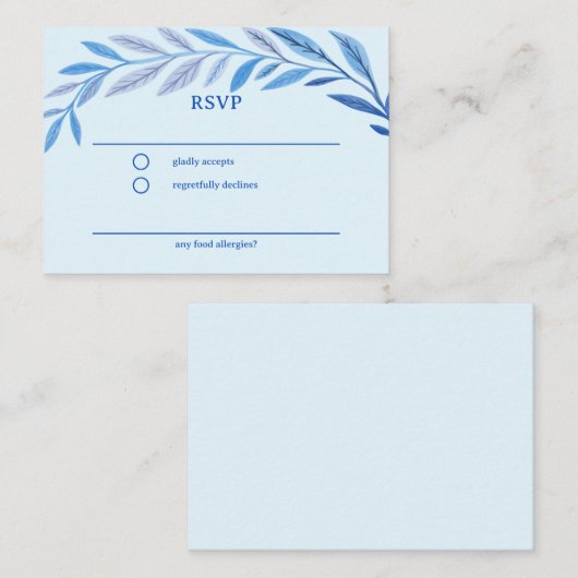 Botanische Waterverf CUSTOM Bar Bat Mitzvah RSVP Informatiekaartje (Voorkant / Achterkant)