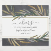 Botanische Waterverf Custom Chalkboard bruiloft Bier Etiket (Enkel label)