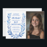 Botanische Waterverf CUSTOM FOTO Bat Bar Mitzvah Kaart<br><div class="desc">Perfecte kaart om een bat mitswa, bar mitswa of andere Joodse viering aan te kondigen! Hand getekende delicate blad trame art voor u! VOLLEDIG ! Klik hierboven op "Personaliseren" om de tekst te bewerken en uw foto toe te voegen. Klik op "Bewerken met ontwerpgereedschap" om de lettertypen, kleuren en plaatsingen...</div>