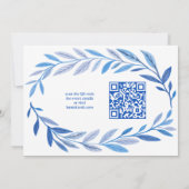 Botanische Waterverf CUSTOM FOTO QR Bat Mitzvah Kaart (Achterkant)