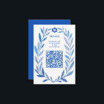 Botanische Waterverf CUSTOM QR Bar Bat Mitzvah Informatiekaartje<br><div class="desc">Perfect ENCLOSURE kaart om een bat mitswa, bar mitswa of andere Joodse viering aan te kondigen! Hand getekende delicate blad trame art voor u! VOLLEDIG ! Klik hierboven op "Personaliseer" om de tekst te bewerken en uw link toe te voegen aan de QR-code. Klik op "Bewerken met ontwerpgereedschap" om de...</div>