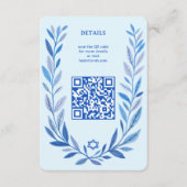 Botanische Waterverf CUSTOM QR Bar Bat Mitzvah Informatiekaartje (Voorkant)
