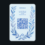 Botanische Waterverf CUSTOM QR Bar Bat Mitzvah Informatiekaartje<br><div class="desc">Perfect ENCLOSURE kaart om een bat mitswa, bar mitswa of andere Joodse viering aan te kondigen! Hand getekende delicate blad trame art voor u! VOLLEDIG ! Klik hierboven op "Personaliseer" om de tekst te bewerken en uw link toe te voegen aan de QR-code. Klik op "Bewerken met ontwerpgereedschap" om de...</div>