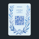 Botanische Waterverf CUSTOM QR Bar Bat Mitzvah Informatiekaartje<br><div class="desc">Perfect ENCLOSURE kaart om een bat mitswa, bar mitswa of andere Joodse viering aan te kondigen! Hand getekende delicate blad trame art voor u! VOLLEDIG ! Klik hierboven op "Personaliseer" om de tekst te bewerken en uw link toe te voegen aan de QR-code. Klik op "Bewerken met ontwerpgereedschap" om de...</div>