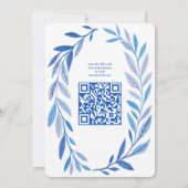 Botanische Waterverf CUSTOM QR Bar Bat Mitzvah Kaart (Achterkant)