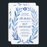 Botanische Waterverf CUSTOM QR Bar Bat Mitzvah Kaart<br><div class="desc">Perfecte kaart om een bat mitswa, bar mitswa of andere Joodse viering aan te kondigen! Hand getekende delicate blad trame art voor u! VOLLEDIG ! Klik hierboven op "Personaliseer" om de tekst te bewerken en uw link toe te voegen aan de QR-code. Klik op "Bewerken met ontwerpgereedschap" om de lettertypen,...</div>