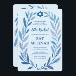 Botanische Waterverf CUSTOM QR Bar Bat Mitzvah Kaart<br><div class="desc">Perfecte kaart om een bat mitswa, bar mitswa of andere Joodse viering aan te kondigen! Hand getekende delicate blad trame art voor u! VOLLEDIG ! Klik hierboven op "Personaliseer" om de tekst te bewerken en uw link toe te voegen aan de QR-code. Klik op "Bewerken met ontwerpgereedschap" om de lettertypen,...</div>