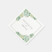 Botanische Waterverf Elegant Succulents Wedding Servet (Hoek)