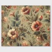 Botanische Waterverf Elegante Herfstbloemen Cadeaupapier (Vlak)
