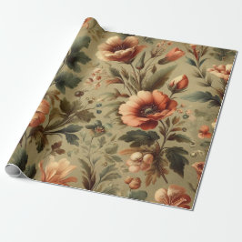 Botanische Waterverf Elegante Herfstbloemen Cadeaupapier
